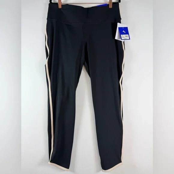 JoyLab™ Women's High-Rise Contrast Piped 7/8 Leggings - Black/Tan XS & XXL - Picture 4 of 12